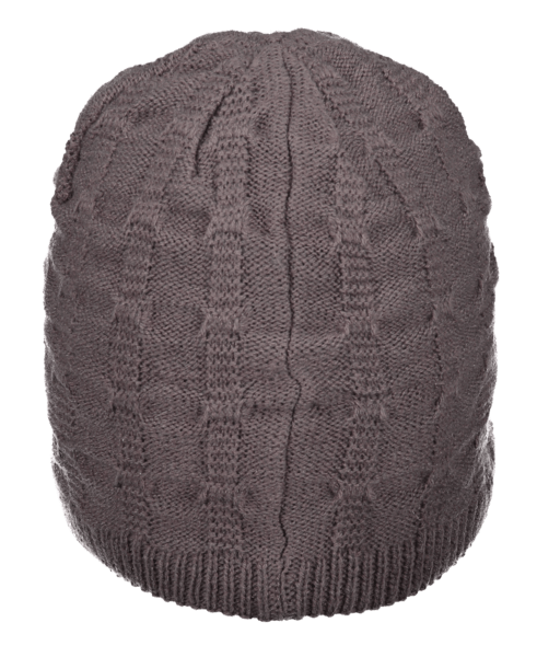 4801420004_S02_MQNBCK A tall beanie is eye-catching and fresh. The 100% acrylic yarn reverse rib-knit creates a cool geometric pattern. A fleece inner head band absorbs any excess moisture as well as being smooth and itch-free.