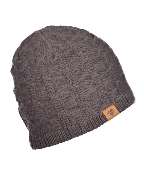 4801420004_S03_MQNSDE A tall beanie is eye-catching and fresh. The 100% acrylic yarn reverse rib-knit creates a cool geometric pattern. A fleece inner head band absorbs any excess moisture as well as being smooth and itch-free.