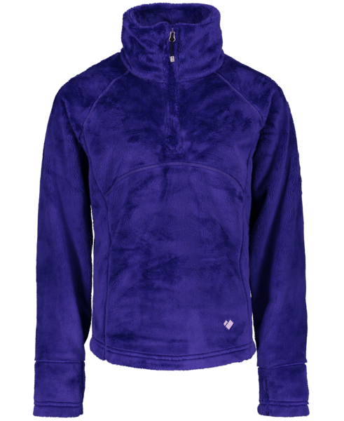 3700019075_S01_MQNFRT The Furry’s active fit accentuates its super styly shape. The mock neck and stitch lines enhance its shapely look. Flat seam construction in dreamy soft double-sided 100% polyester high-pile fleece. Thumbhole cuffs and ¼ zip neck.