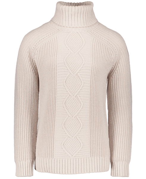 1604620011_S01_MQNFRT Quality and long-lasting knits have been in our DNA since our beginnings; the Remy is a beautiful and versatile merino blend turtleneck with classic cable knit construction. Great for travel, keeping warm by the fire, or for an evening out to your favorite dinner spot.